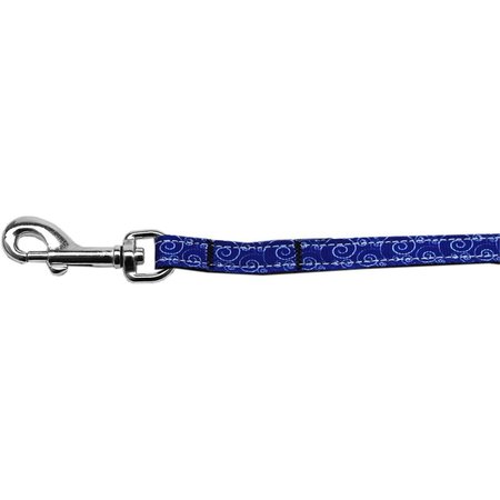 MIRAGE PET PRODUCTS Blue & White Swirly Nylon Ribbon Pet Leash 0.38 in. x 4 ft. 125-085 3804BlWt